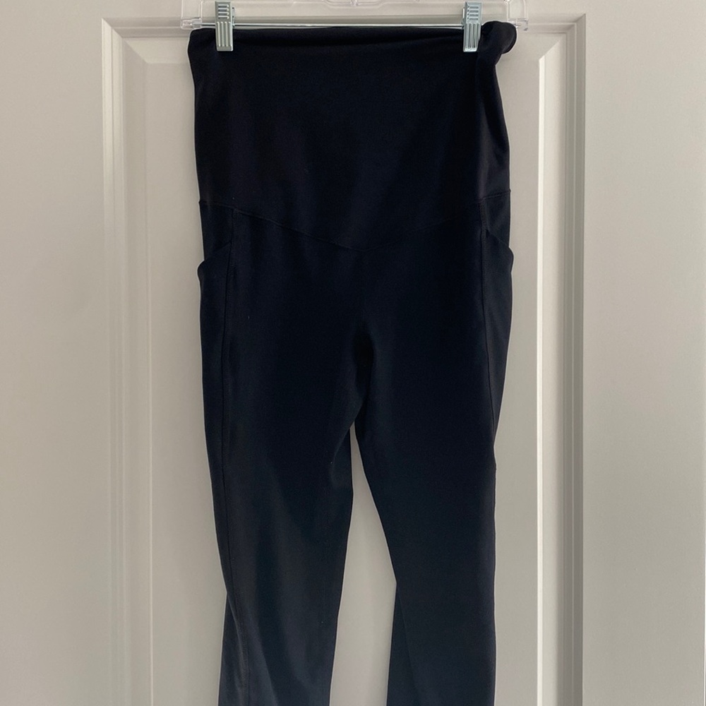 Zella Maternity Black Over the Belly Leggings Size S
